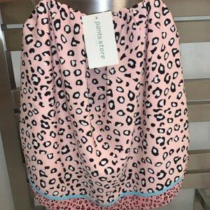 pink cheetah print strapless top